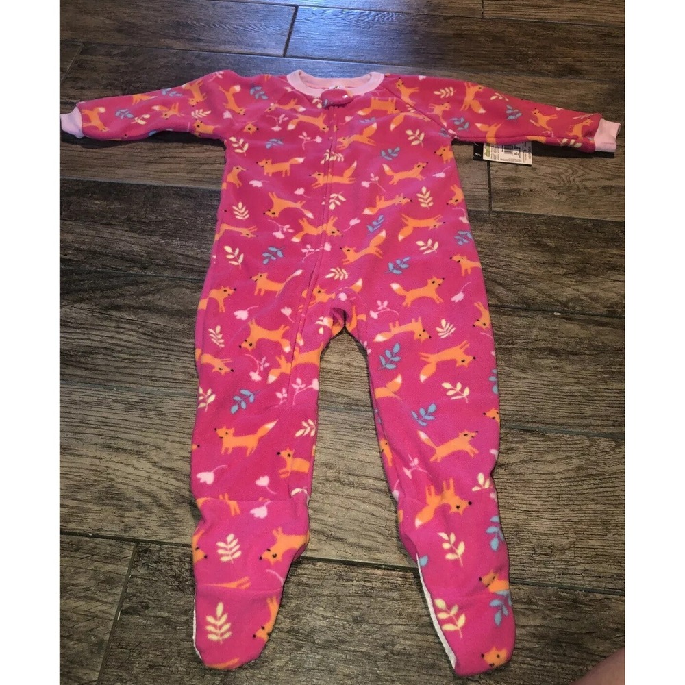 Girls Toddler Pink Gerber Footed Pajama‎ Sleepwear Size 24 Months 24M New